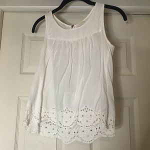 H&M White Eyelet Tank
